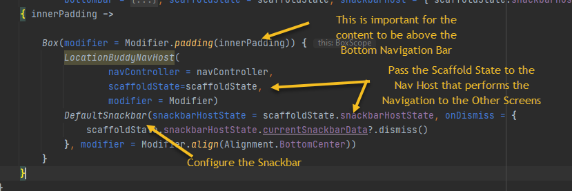 Configuring Snackbar in Jetpack Compose when using Scaffold with Bottom Navigation